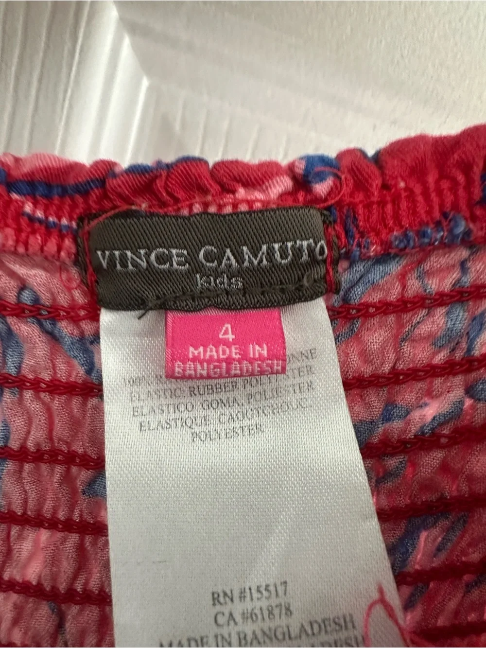 Vince Camuto Girls Floral Smocked Sundress, size 4